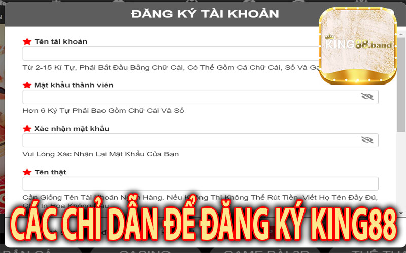 Lưu ý khi tạo tài khoản game tại King88